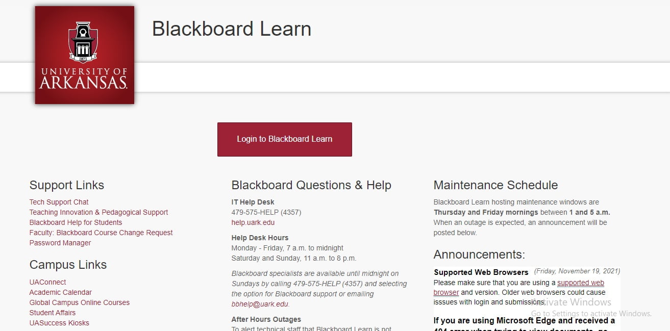 How to Use UARK Blackboard Unisportal